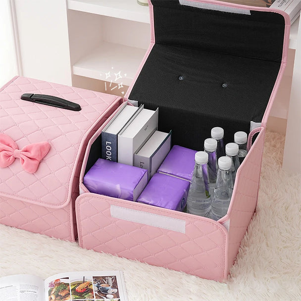 Elegant Pink Car Trunk Organizer for Women