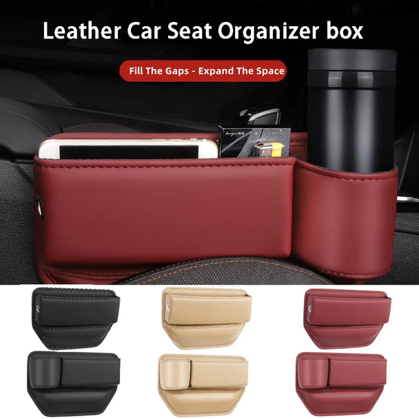 Leather Car Seat Gap Organizer – Premium Automotive Storage Excellence