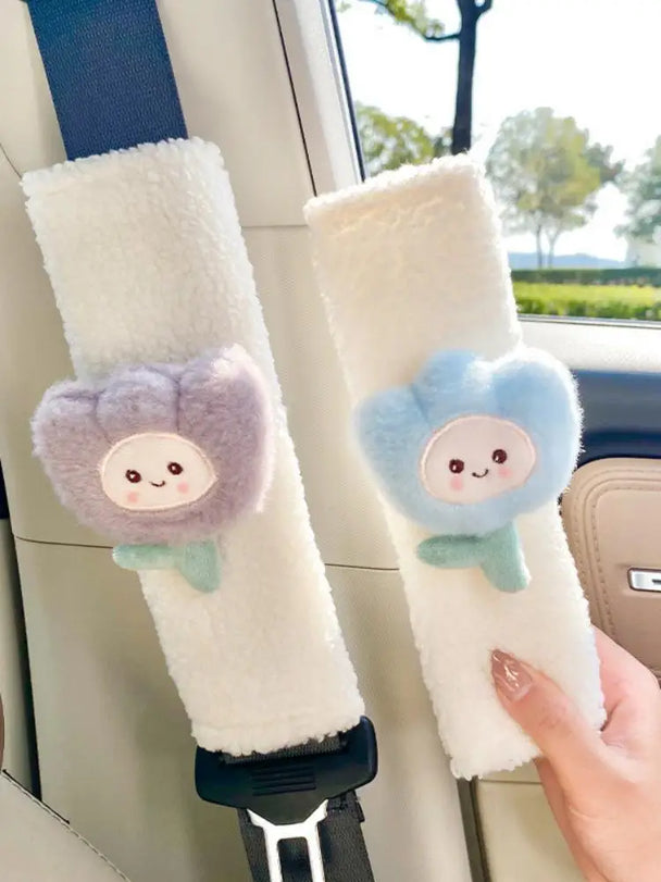 2 Cute Cartoon Car Seat Belts | Soft and Comfortable Car Belts