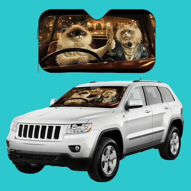 Cat Design Sunshade Front Visor For Car