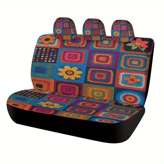 Crochet Car Seat Cover - Luxury Handcrafted Bohemian Interior Design