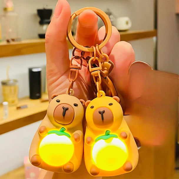Cute Luminous Capybara Keychain For Car