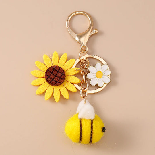 Handmade Sunflower Car Keychain For Women & Girls