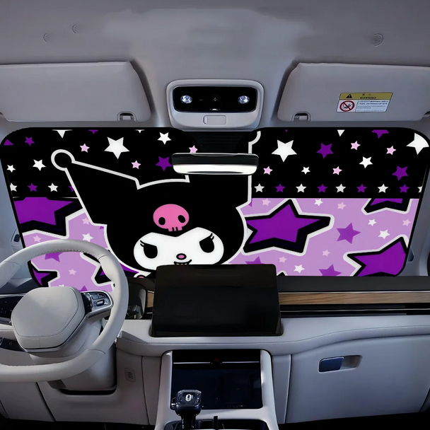 Kawaii Kuromi-S Car Sunshade Front Windows