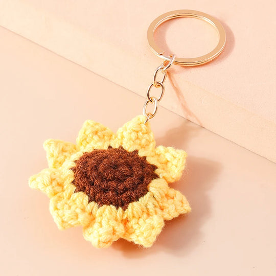 Handmade Sunflower Car Keychain For Women & Girls