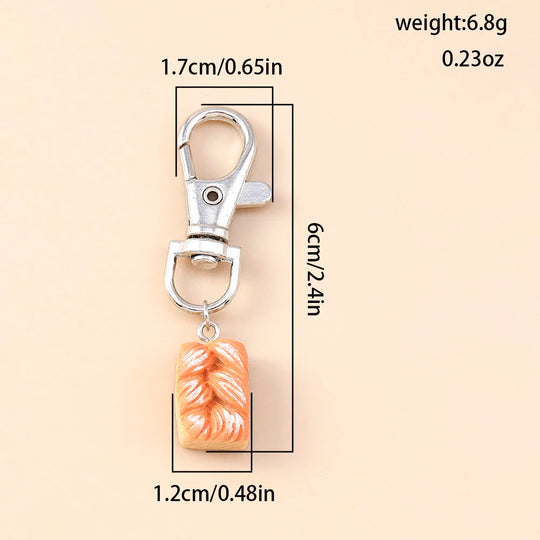 Car Croissant Bread Keyring for Women & Girls