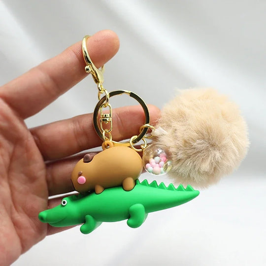 Capybara Car Keychain Accessory