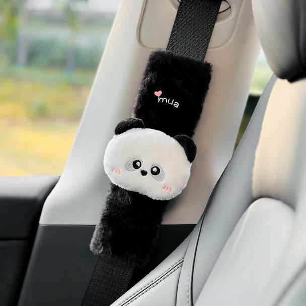 1pc Cute Cartoon Panda & Bear Car Seat Belt Cover