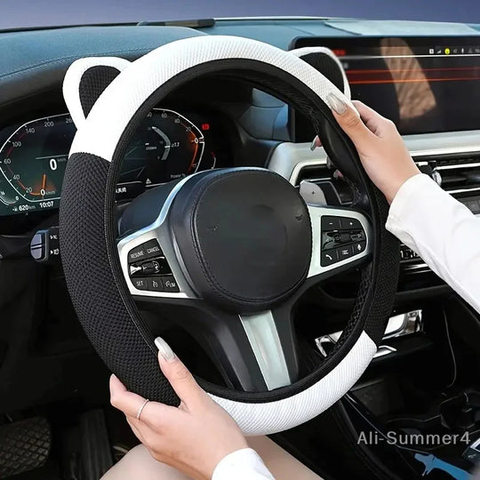 Cartoon Cat Ears Steering Wheel Cover | Anti-slip Suitable For A Variety