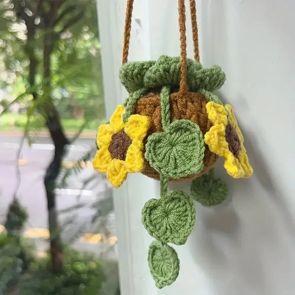 Car Hanging Crochet Plant Handmade