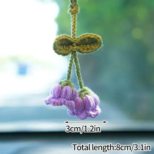 Crochet Flowers Hanging Car Accessories