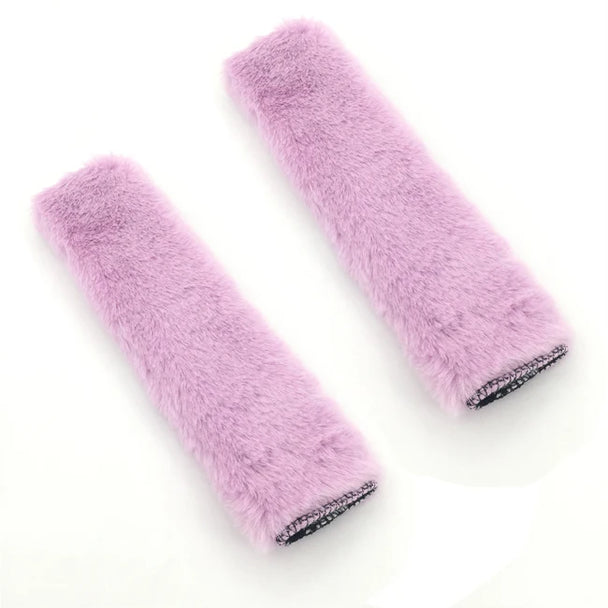 1Pair Soft Plush Car Seat Belt Cover