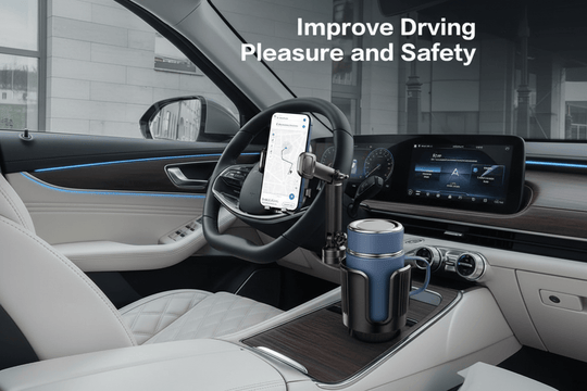 Car Cup Holder Expander with Phone Holder
