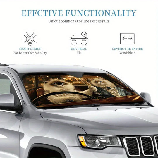 Cat Design Sunshade Front Visor For Car