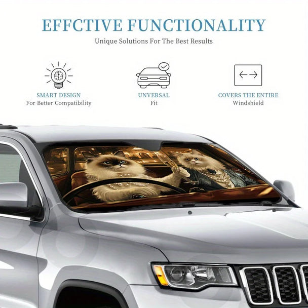 Cat Design Sunshade Front Visor For Car