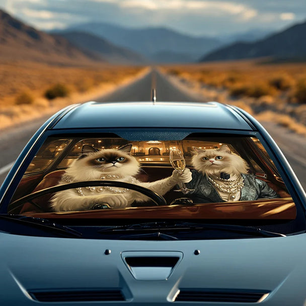 Cat Design Sunshade Front Visor For Car