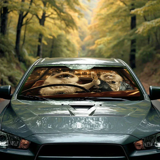 Cat Design Sunshade Front Visor For Car