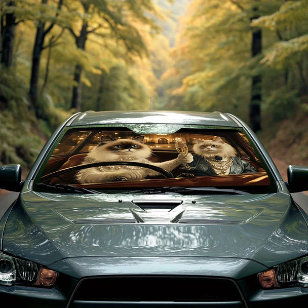 Cat Design Sunshade Front Visor For Car