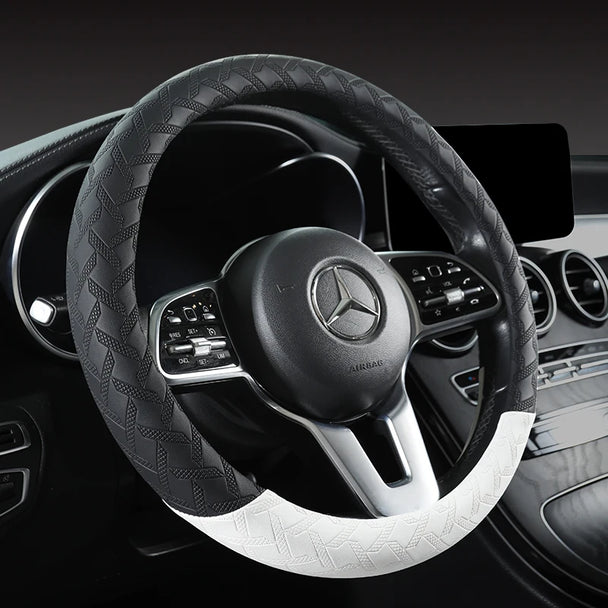Leather Car Steering Wheel Protective Cover