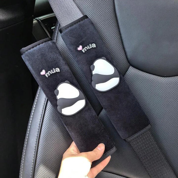 2pcs Cute Panda Seat Belt Cover For Car