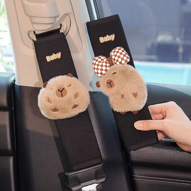 Cute Cartoon Capybara Safety Belt Cover