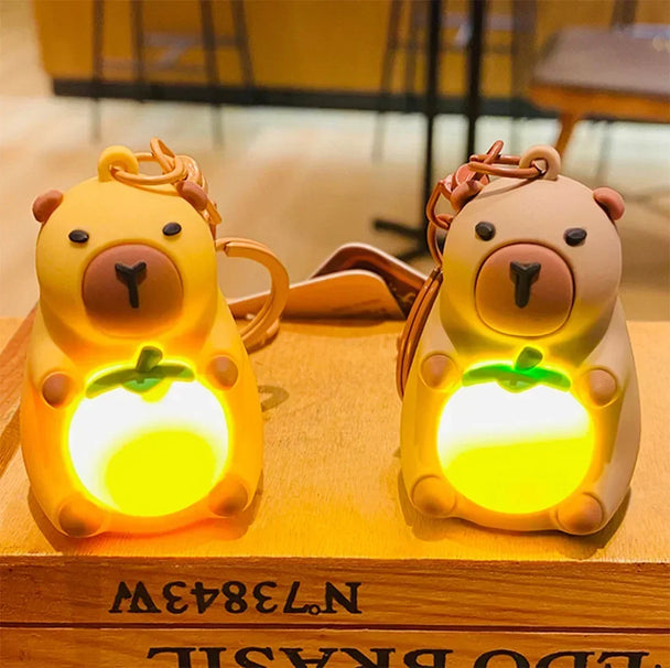 Cute Luminous Capybara Keychain For Car