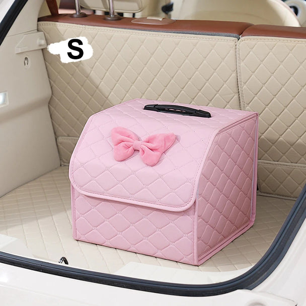 Elegant Pink Car Trunk Organizer for Women
