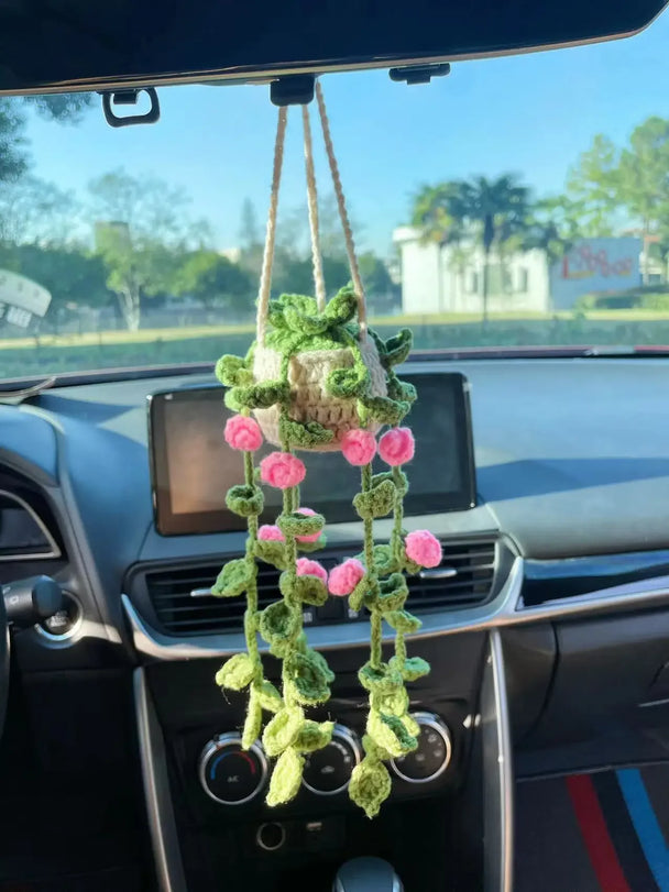 Car Hanging Crochet Plant Handmade