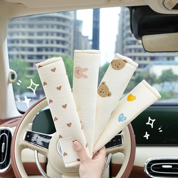 Cartoon Bear Rabbit Seat Belt Cover