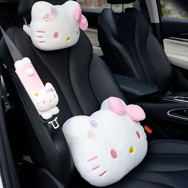 Hello Kitty car cushion, shoulder protection & seat belt