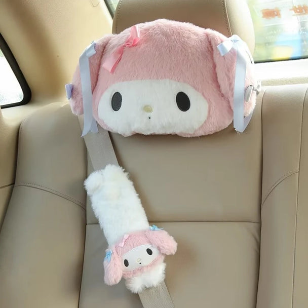 Kuromi Seat Belt & Back Cushion Pillow