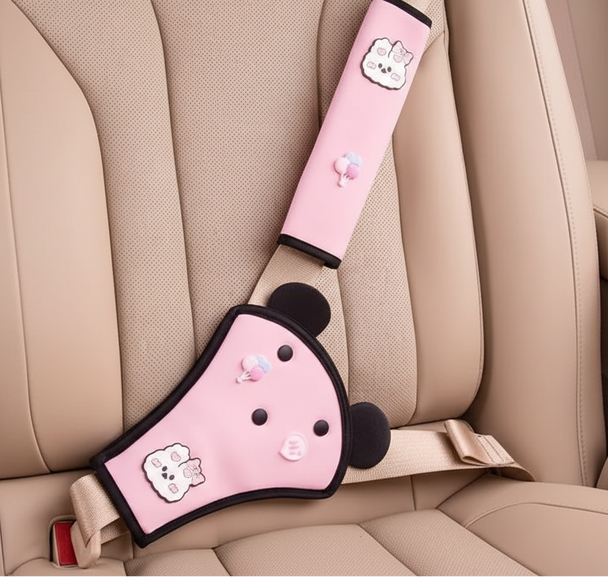 Kid'S Seat Belt Cover Pad, Neck & Abdomen Cushion For Child