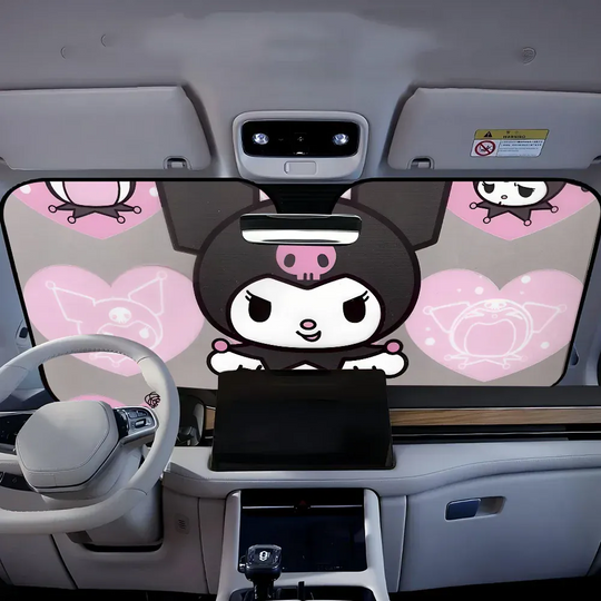 Kawaii Kuromi-S Car Sunshade Front Windows
