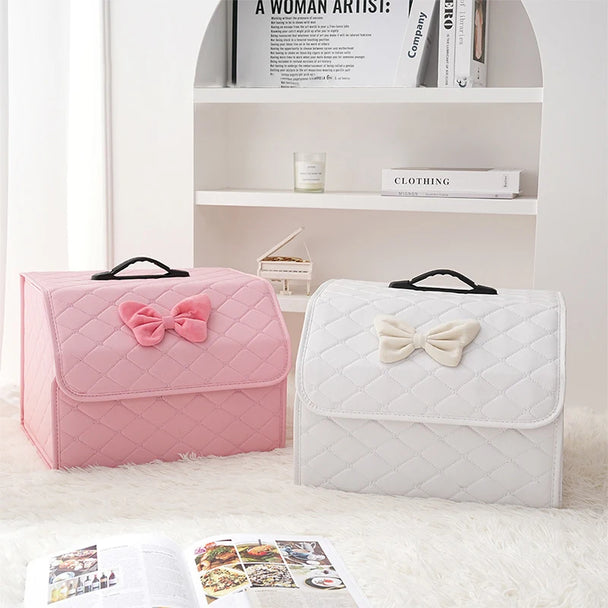 Elegant Pink Car Trunk Organizer for Women