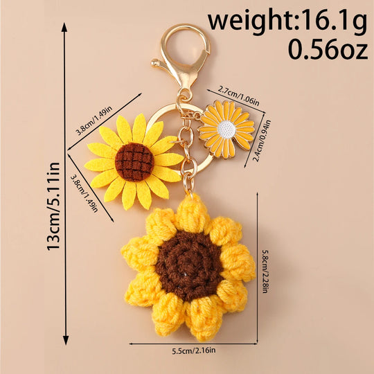 Handmade Sunflower Car Keychain For Women & Girls