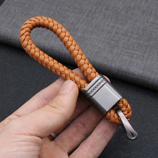 Hand-Woven Leather Car Keychains