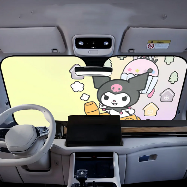 Kawaii Kuromi-S Car Sunshade Front Windows