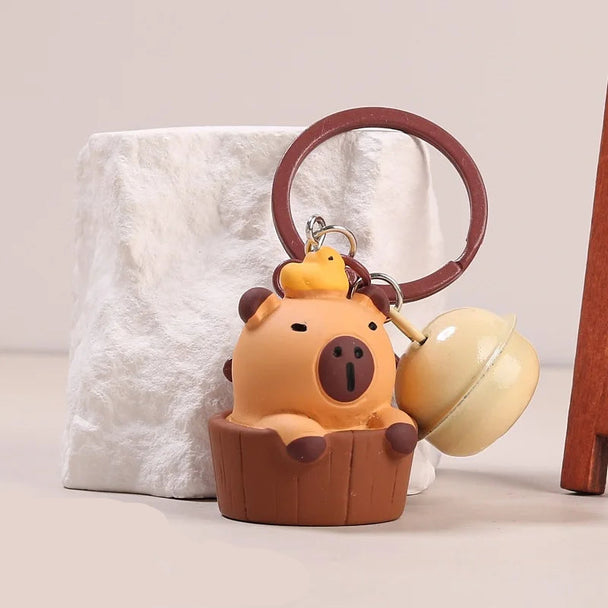Cute Capybara Car Keychain Gift