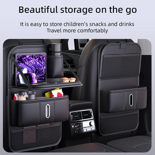 car back seat organizer with tray