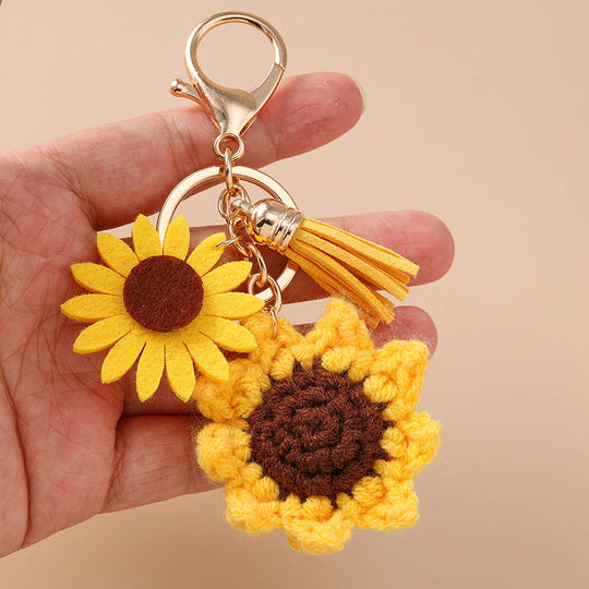 Handmade Sunflower Car Keychain For Women & Girls