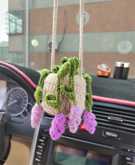 Strawberry Crochet Hanging Car Accessories