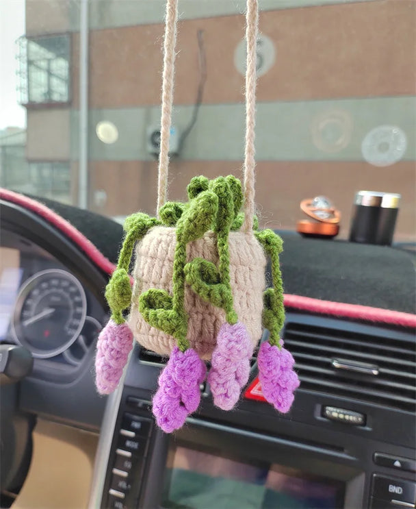 Strawberry Crochet Hanging Car Accessories