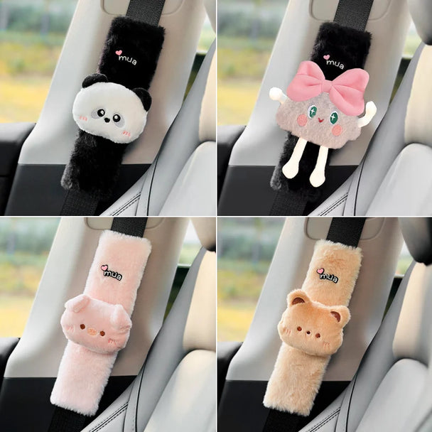 1pc Cute Cartoon Panda & Bear Car Seat Belt Cover