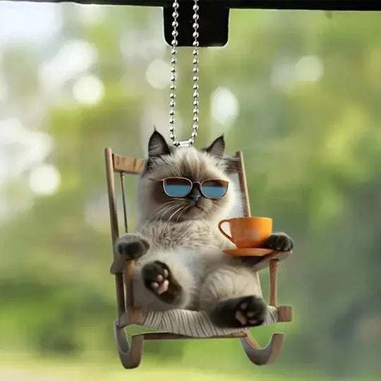 Cat-Shaped 2D  Hanging Mirror Accessories For Car