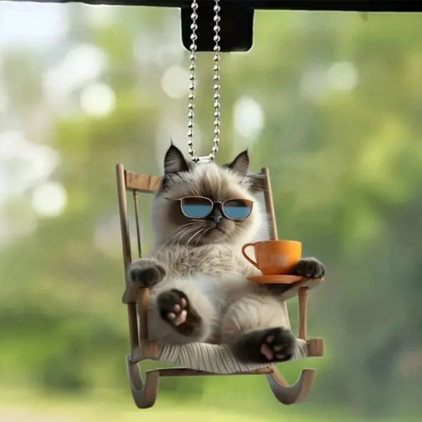 Cat-Shaped 2D  Hanging Mirror Accessories For Car