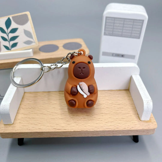 Cute Capybara Car Keychain