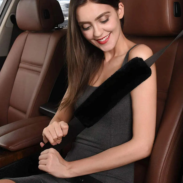 1Pair Soft Plush Car Seat Belt Cover