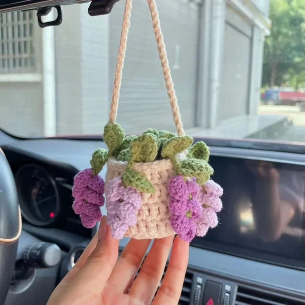 Car Hanging Crochet Plant Handmade