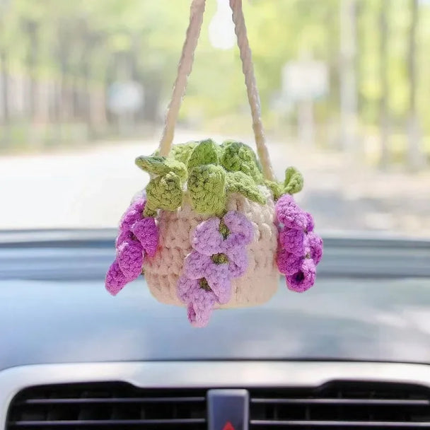 Car Hanging Crochet Plant Handmade