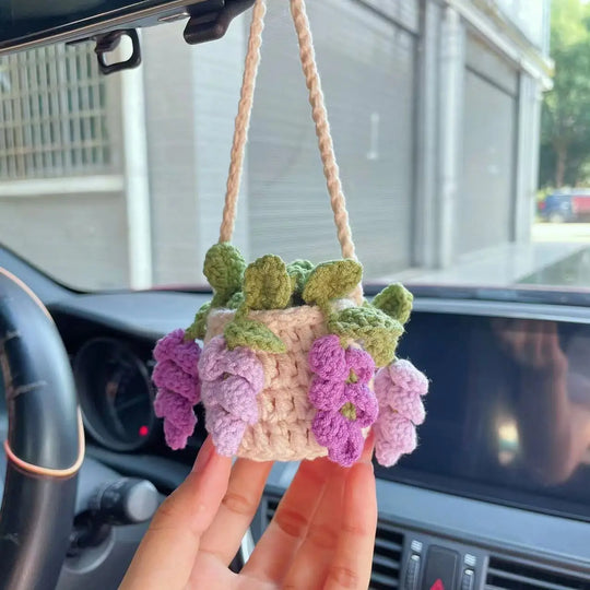 Car Hanging Crochet Plant Handmade